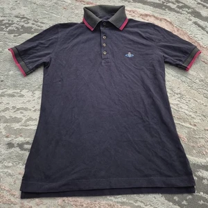 Polo de manga corta Vivienne Westwood azul marino/rojo para hombre talla S - Imagen 1 de 7