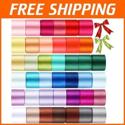 40 Rolls Colorful Satin Ribbons - DIY Crafts, Gift Wrapping - Image 1 of 4