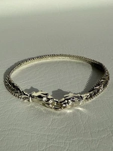 Milor 2 Heads Panther 925 Sterling Silver Bracelet 8.5” - Picture 1 of 7