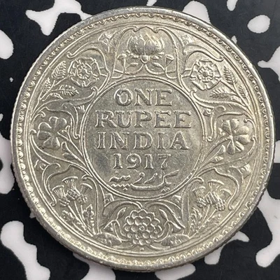 1917 India 1 Rupee Lot#C1818 Silver! - Image 1 of 2