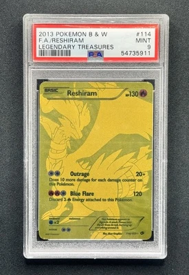 2013 Pokémon Black & White Legendary Treasures Gold Reshiram #114 Psa 9 - Image 1 of 2