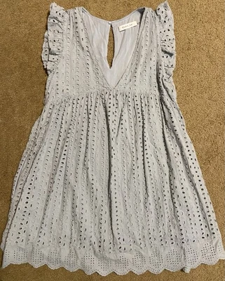 Mameluco con ojales azul polvoriento semilla mostaza damas talla pequeña algodón babydoll Foto 1 de 4