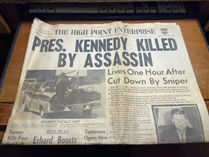 Vintage Präsident Kennedy ermordete Zeitungen 22. November 1963 - Bild 1 von 4