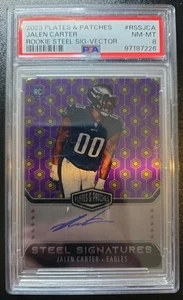 Jalen Carter 2023 Plates & Patches RC AUTO VECTOR /50 PHILDELPHIA EAGLES - PSA 8 - Bild 1 von 2