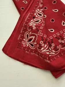 VTG All Cotton RN 13961 Paisley Red Bandana Handkerchief Fast Color Tuside - Picture 1 of 9