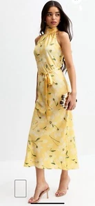 Newlook Yellow Flower Halterneck Dress RRP £49.99 - Picture 1 of 1