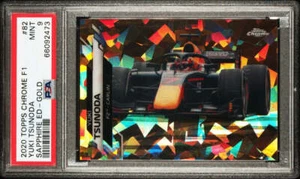 PSA 9 - /50 Yuki Tsunoda #812 - Sapphire - Gold - 2020 Topps Chrome F1 - Picture 1 of 2