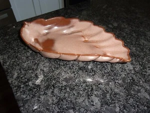 VINTAGE FRANKOMA POTTERY LEAF - SERVING DISH - CANDY/NUTS/ETC - APPROX. 12" - Picture 1 of 6