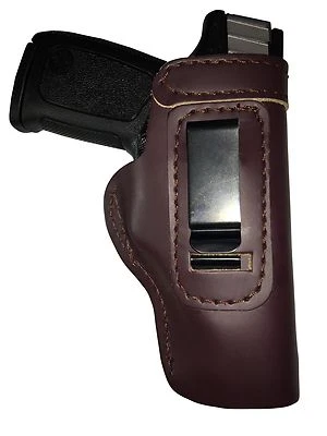 LT CUSTOM MAHOGANY IWB Leather Gun Holster YOU CHOOSE:rh,lh-laser-slide-belt-mag - Image 1 of 4