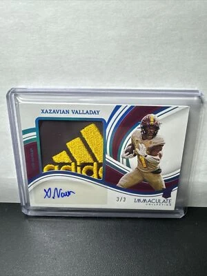 2023 Panini Immaculate Collegiate - Logo Patches Xazavian Valladay Auto 3/3🔥 - Image 1 of 2
