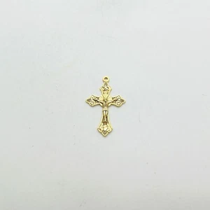 Kreuz Anhänger Gold Farben Jesus Christus Kruzifix Glaube christlich 890029 - Picture 1 of 4