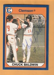 Tarjeta firmada por Chuck Baldwin Clemson Tigers 1990 Whiteville Carolina del Norte - Imagen 1 de 2
