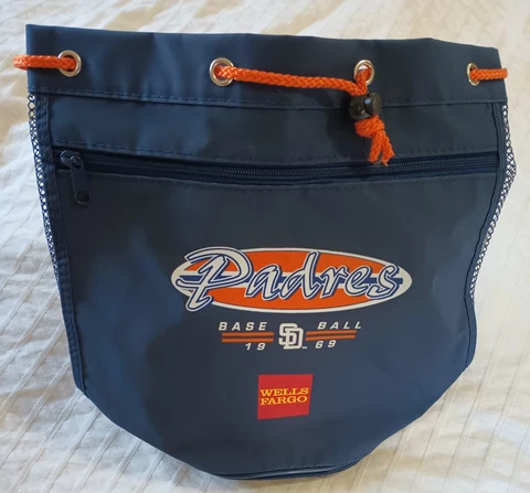 San Diego Padres Baseball 1969 MLB Bag Wells Fargo w/Arm Strap Cinch Top NEW Cover