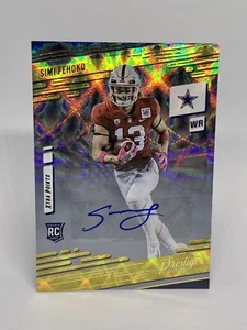 2021 Prestige Football Simi Fehoko Rookie Auto Yellow Gold Parallel #286 Cowboys - Picture 1 of 2