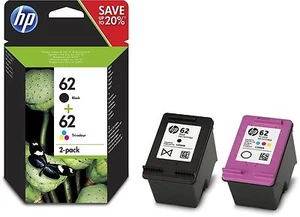 HP 62 Schwarz & Farbe Tintenpatrone Combo Pack für ENVY 5640 5740 7640 e-AiO schwarz - Bild 1 von 1