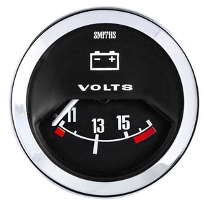 Smiths Classic Voltmeter Electrical Gauge - Black Dial Face / Chrome Bezel - Picture 1 of 4