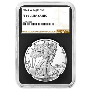 2024-W $1 1-oz Proof American Silver Eagle NGC PF69UC Brown Label Retro Core - Picture 1 of 3