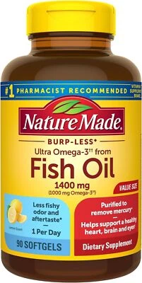 Nature Made Burp Less Ultra Omega 3 Fish Oil Supplements, 1400mg Fish Oil Omega - Image 1 of 4