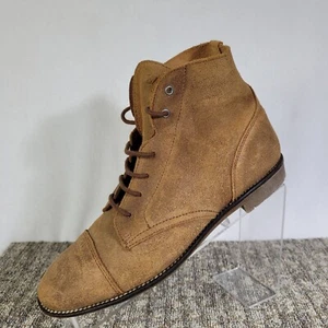 Zara Women Size 38 EU Trafaluc Tan Suede Ankle Boots Lace-up Chukka Kids Studio - Picture 1 of 10