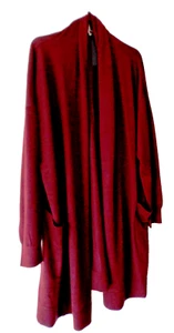 NEW***AWAY Sz 2X Wool knit Duster JACKET Sweater Red Wine!! - Picture 1 of 5