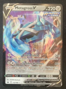 Metagross V 112/198 - Chilling Reign - Ultra Rare Holo Pokemon Card Near Mint - Picture 1 of 2