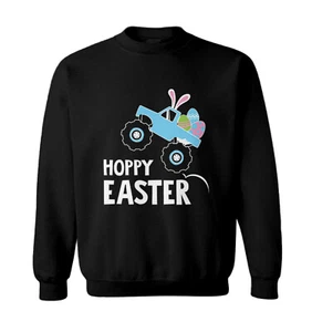 Hoppy Easter Monster Truck - Rabbit Bunny Eggs Toddler Crewneck Sweater - Picture 1 of 8