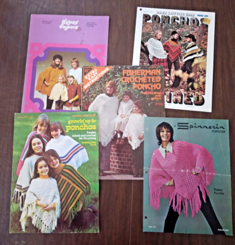 1970’s Vintage Poncho & Cape Patterns to Crochet & Knit