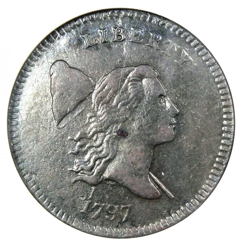 1797 Liberty Cap Flowing Hair Half Cent 1/2C -  ANACS XF Details (EF) / Net VF30 Cover