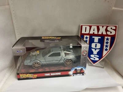 JADA TOYS Jada Back To The Future III Delorean Time Machine Railroad Wheels 1:32 Diecast