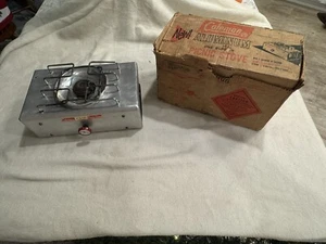 RARE VINTAGE COLEMAN ALUMINUM ONE BURNER PICNIC STOVE MODEL 5404 WITH BOX * B133 - Picture 1 of 12