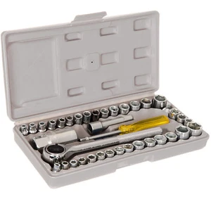 SOCKET SET 1/4 3/8 DR METRIC IMPERIAL-AF RATCHET DRIVER & STORAGE CASE (40PC) - Picture 1 of 2