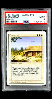 1994 MtG Magic the Gathering Revised Farmstead RARE PSA 9 *Only 7 Graded Higher* - Image 1 of 4