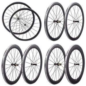 Carbon Wheels with Alloy Brake Track Novatec A511SB A512SB Road Bike Hub - Picture 1 of 9