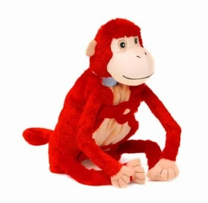 Baby Zoobies Spielzeug Plüsch Mahaka Affe rot Satin 3-in-1 Kissendecke Spielzeug neu - Bild 1 von 7