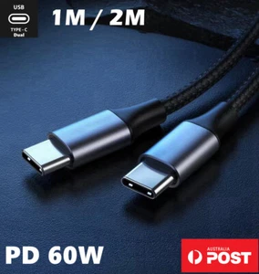 PD 60W USB C to Type C Charging Data Cable Fast Charger For iPhone 15 Samsung - Picture 1 of 7