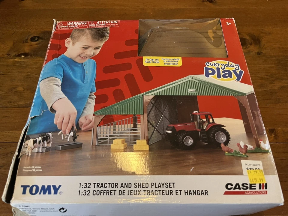 TOMY Everyday Play 1:32 Scale Tractor And Shed Playset (open Box) - Image 1 of 4