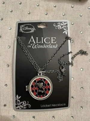 Alice In Wonderland Charm Locket & Necklace Jewelry Disney Curiouser & Curiouser - Image 1 of 4