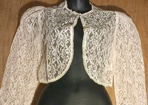 Giacca pizzo vintage Candi Jones taglia small vita ritagliata anni 90 glam - Foto 1 di 10