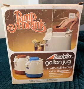 Aladdin's Pump-A-Drink Gallon Jug Dispenser Coventry Blue Vintage 1970s Box EUC - Picture 1 of 15