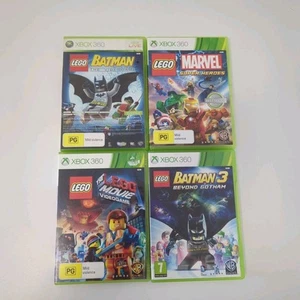 Lego Games xbox 360 PAL Complete with Manuals Batman Marvel Superheroes Movie - Picture 1 of 5