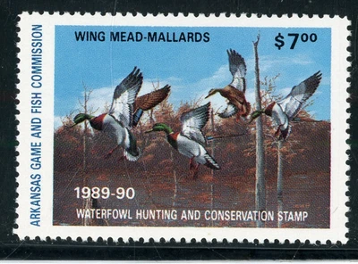 ARKANSAS 1989-90 WATERFOWL HUNTING & CONSERVATION STAMP !! C91 - Image 1 of 2