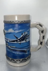 VTG 1995 Ceramarte Ceramic Budweiser “Salute’s The Navy” 6.5” Beer Stein Brazil - Picture 1 of 7