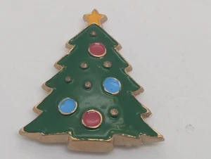 Vintage Light Metallic Christmas Tree Kitchen Magnet - Picture 1 of 4