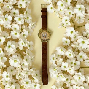 Vintage Timex Disney Dopey Face Character Watch Leather Strap New Battery - Picture 1 of 16