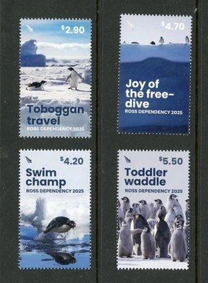 Ross Dependency New Zealand 2025 Penguins of Antarctica 4v+ SS MNH Wildlife Bird - Image 1 of 2