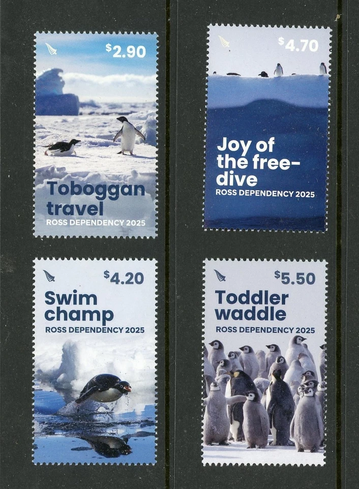Ross Dependency New Zealand 2025 Penguins of Antarctica 4v+ SS MNH Wildlife Bird - Image 1 of 2