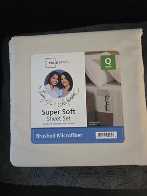MAINSTAYS Super Soft Sheet Set Queen BRUSHED MICROFIBER Beige Color Eyed- NEW - Image 1 of 3
