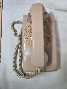 Vintage ITT Rotary Dial Telephone Wall Mount Beige long cord - Picture 1 of 13