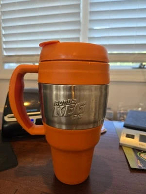Taza de viaje Bubba Keg 34 OZ acero inoxidable aislada mango naranja tapa abatible usada en excelente estado Foto 1 de 4