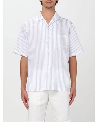 Mcqueen Short Sleeve Striped Shirt Men White - Image 1 of 4